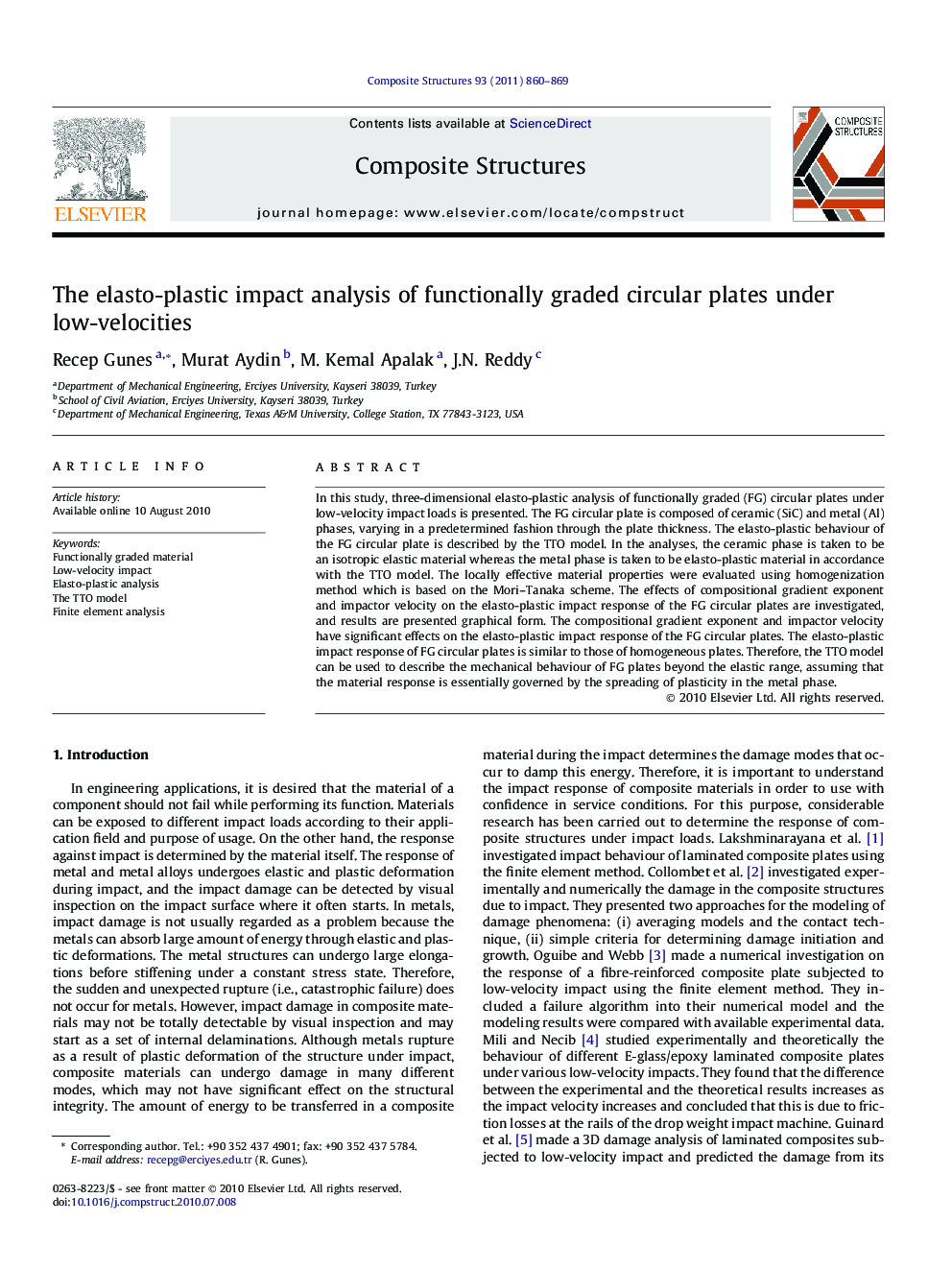 The elasto-plastic impact analysis of functionally graded circular plates under low-velocities