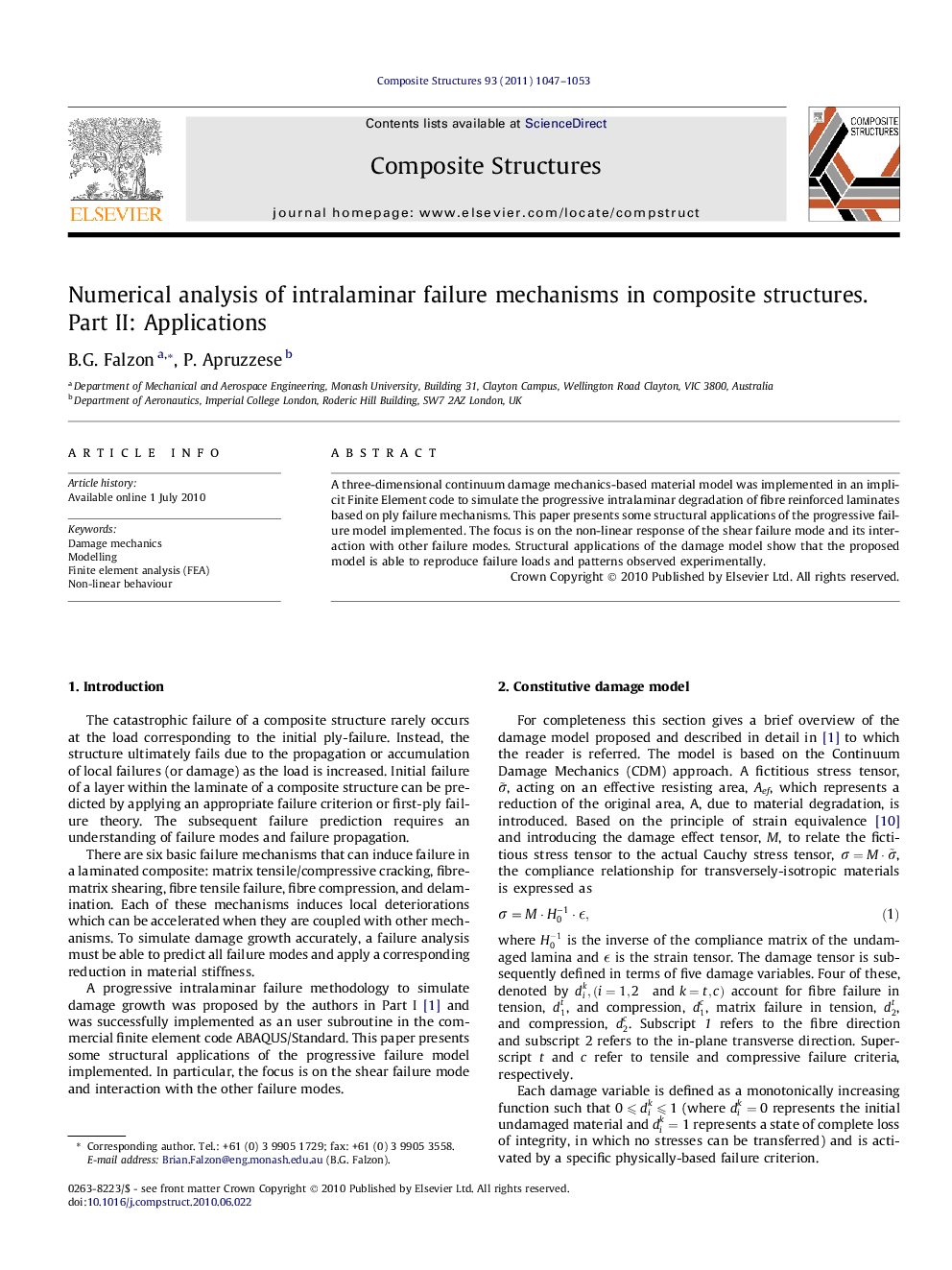 Numerical analysis of intralaminar failure mechanisms in composite structures. Part II: Applications