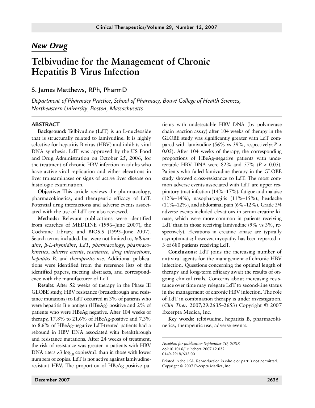 Telbivudine for the management of chronic hepatitis B virus infection