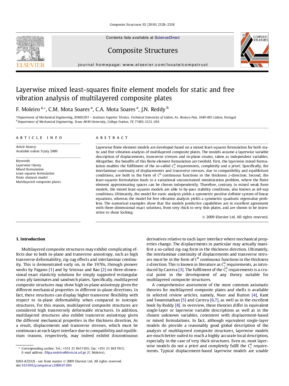 Layerwise mixed least-squares finite element models for static and free vibration analysis of multilayered composite plates