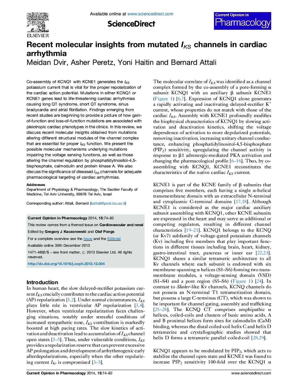 Recent molecular insights from mutated IKS channels in cardiac arrhythmia
