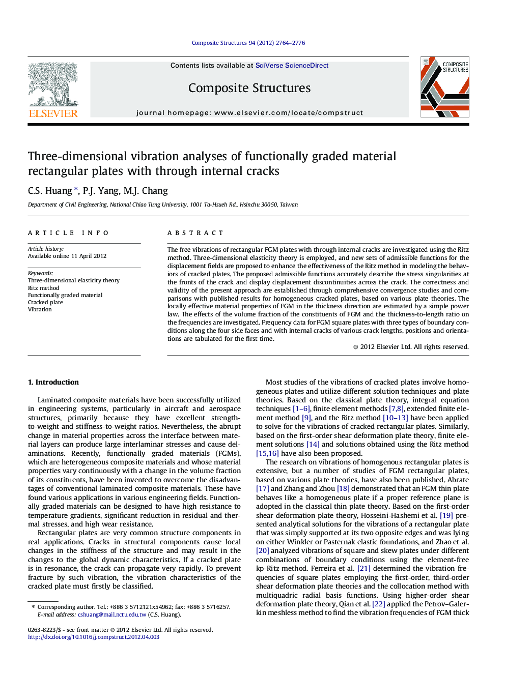 Three-dimensional vibration analyses of functionally graded material rectangular plates with through internal cracks