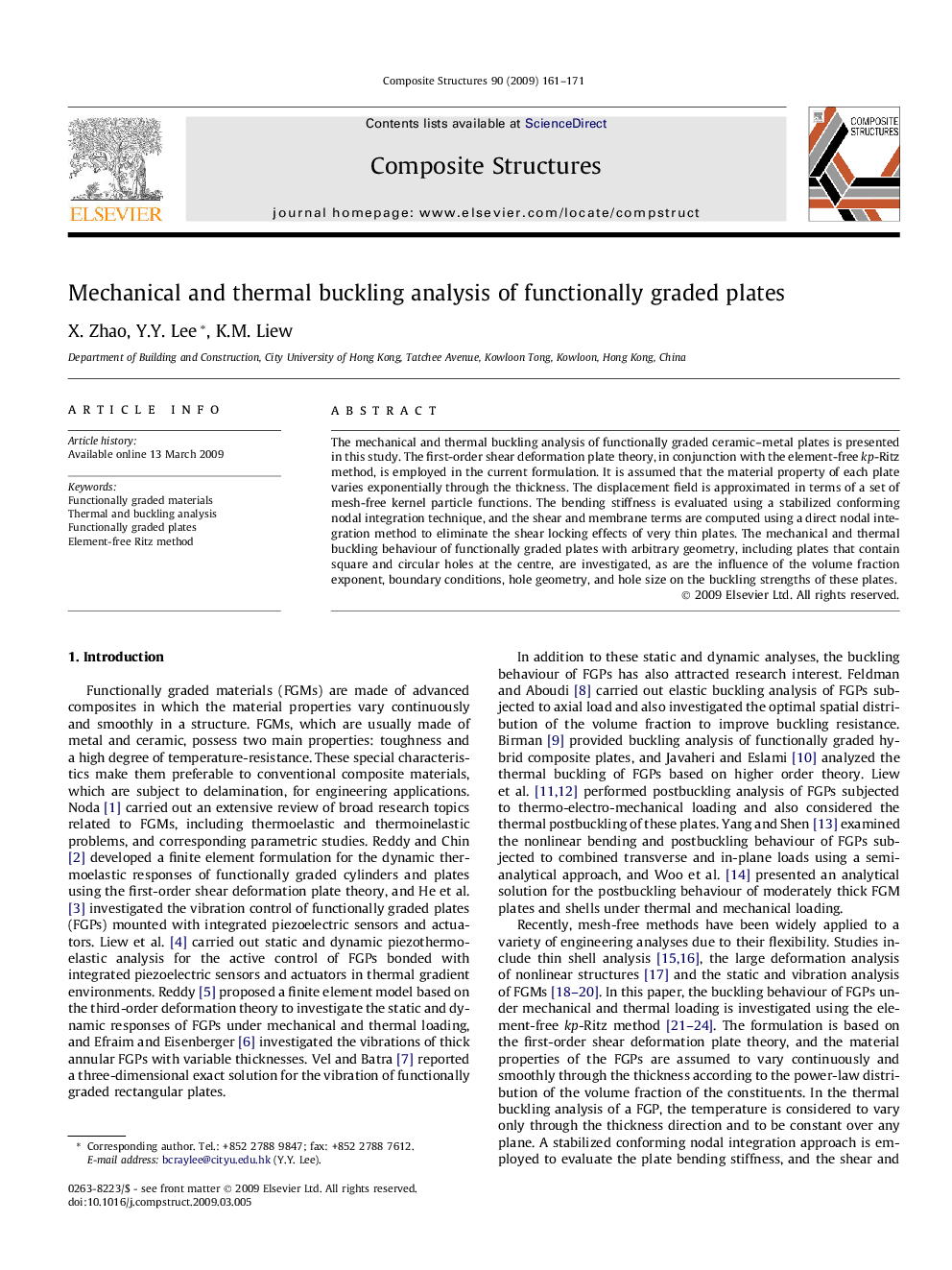 Mechanical and thermal buckling analysis of functionally graded plates