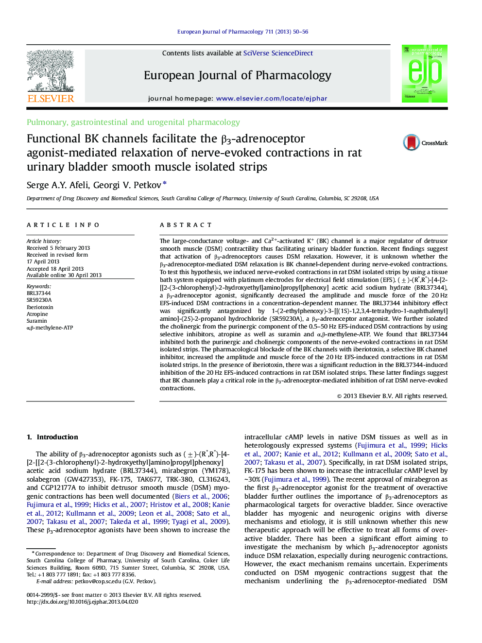 Functional BK channels facilitate the β3-adrenoceptor agonist-mediated relaxation of nerve-evoked contractions in rat urinary bladder smooth muscle isolated strips