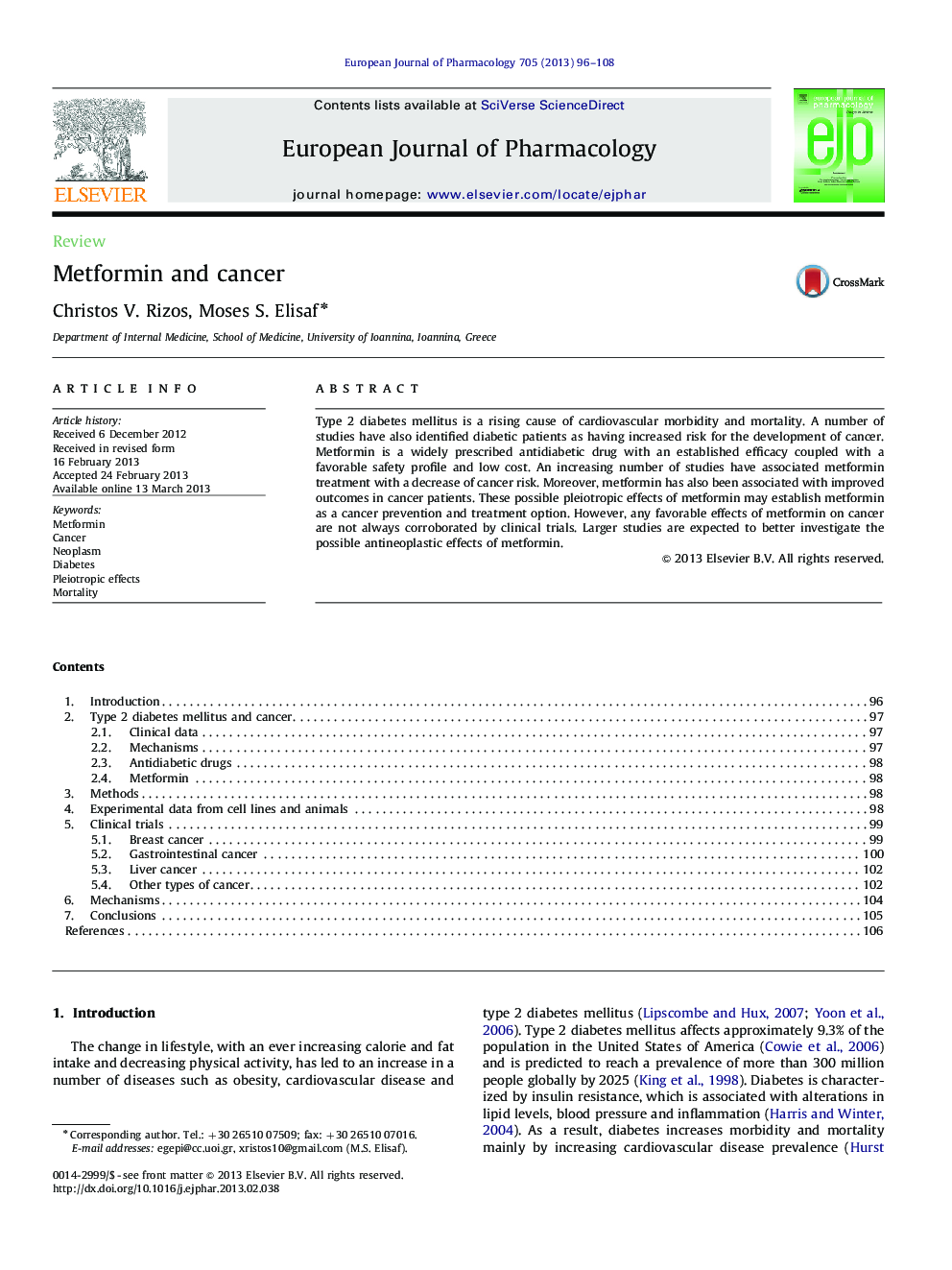 Metformin and cancer