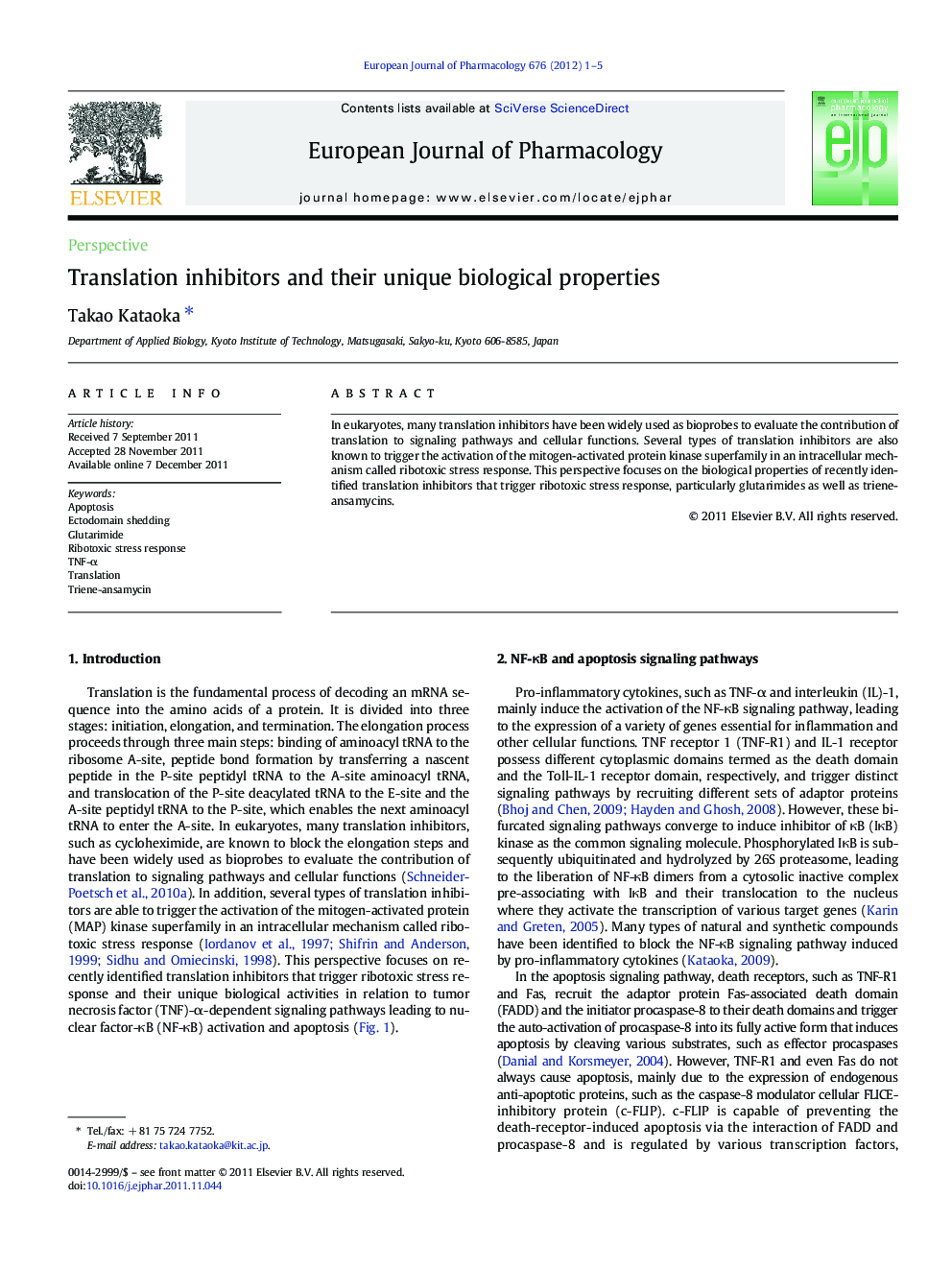 Translation inhibitors and their unique biological properties