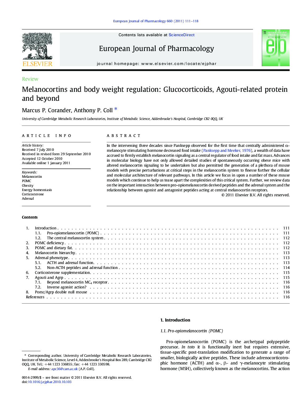 Melanocortins and body weight regulation: Glucocorticoids, Agouti-related protein and beyond