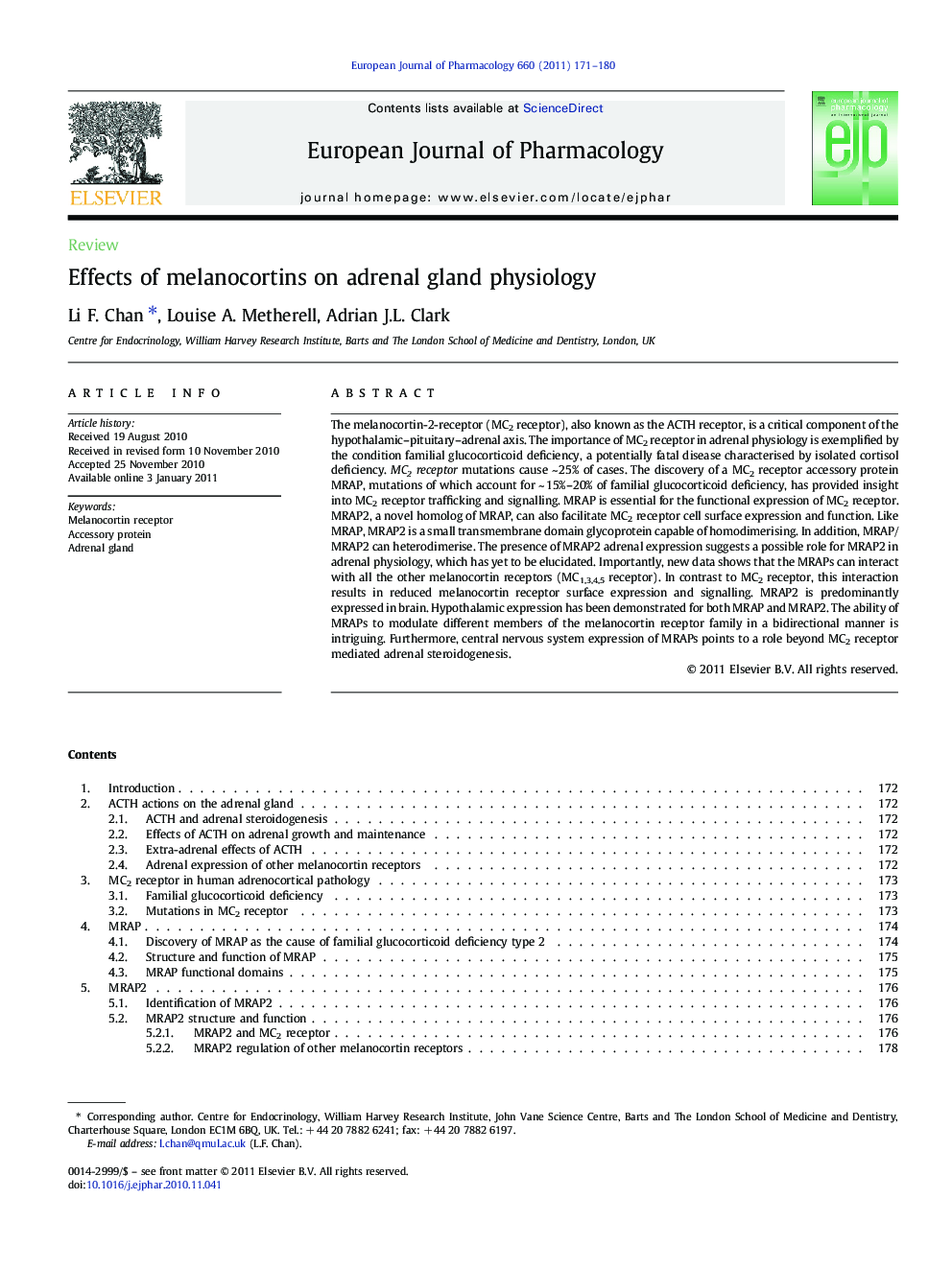 Effects of melanocortins on adrenal gland physiology