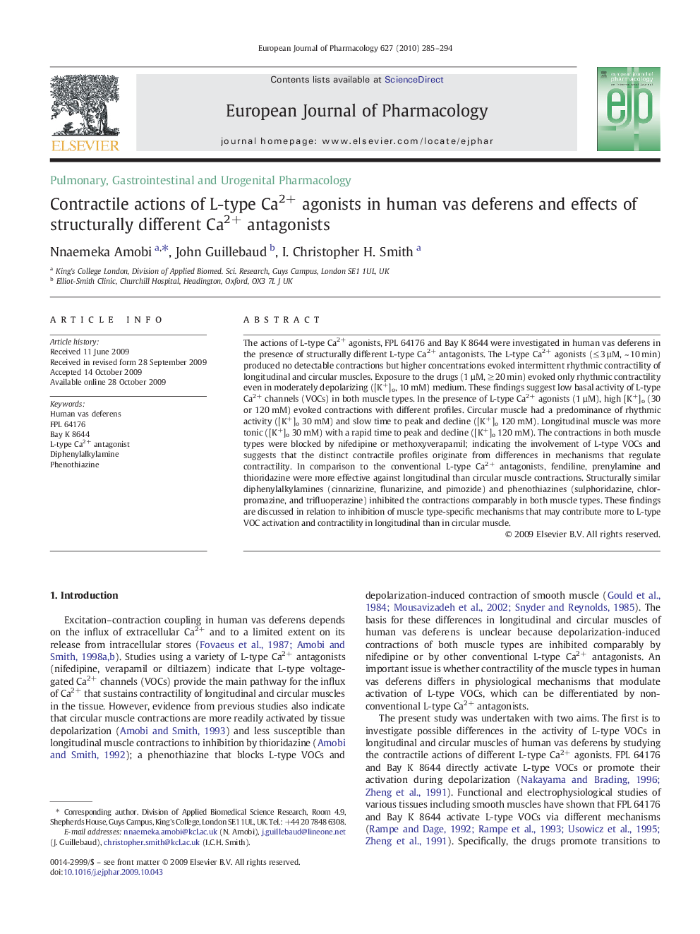 Contractile actions of L-type Ca2+ agonists in human vas deferens and effects of structurally different Ca2+ antagonists