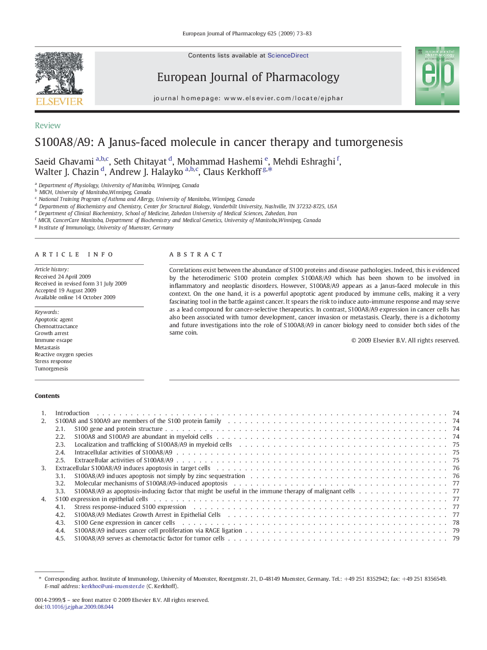 S100A8/A9: A Janus-faced molecule in cancer therapy and tumorgenesis