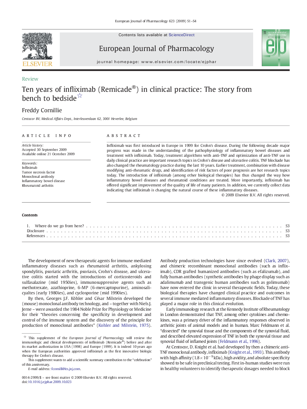 Ten years of infliximab (Remicade®) in clinical practice: The story from bench to bedside 