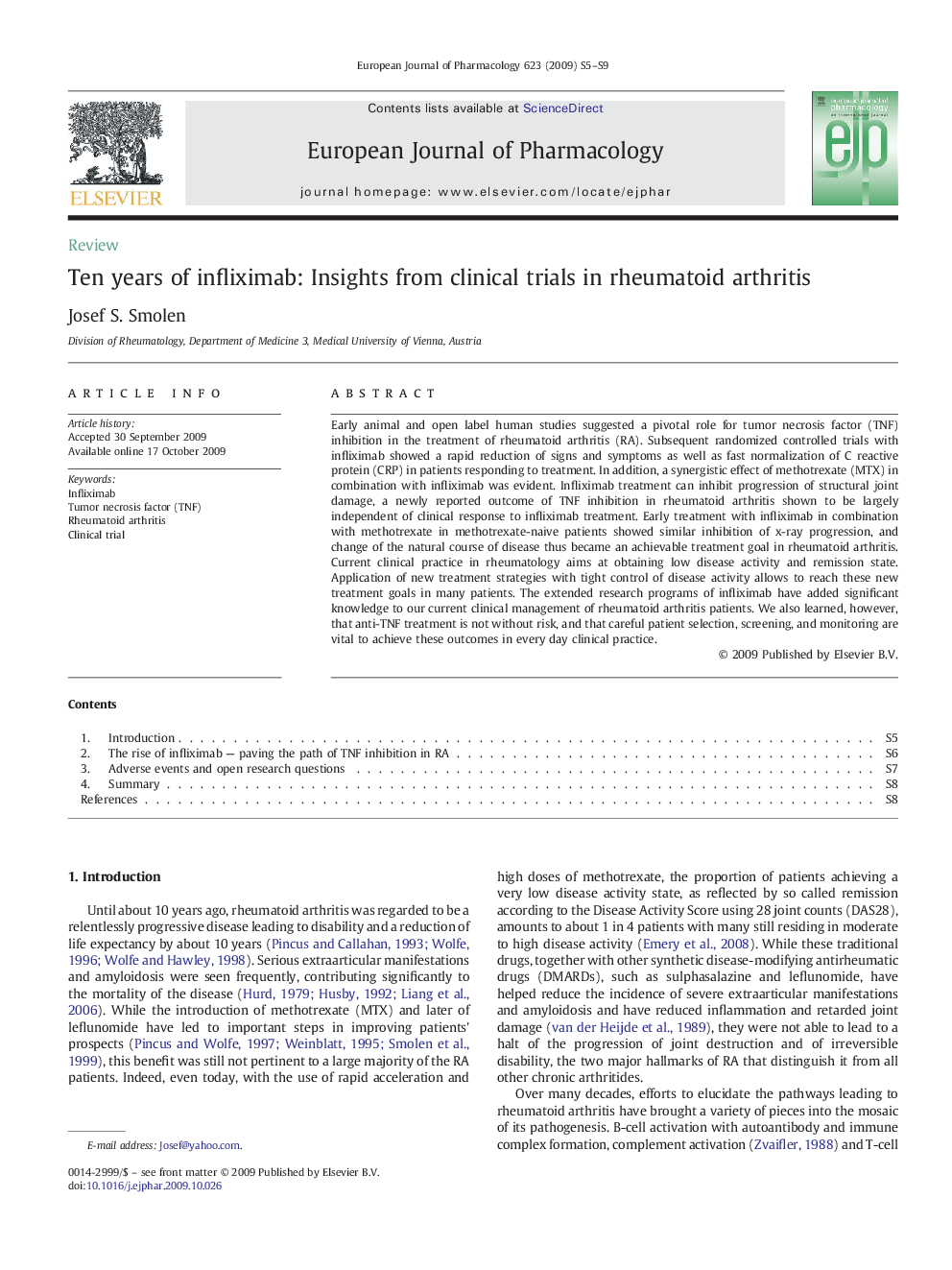 Ten years of infliximab: Insights from clinical trials in rheumatoid arthritis