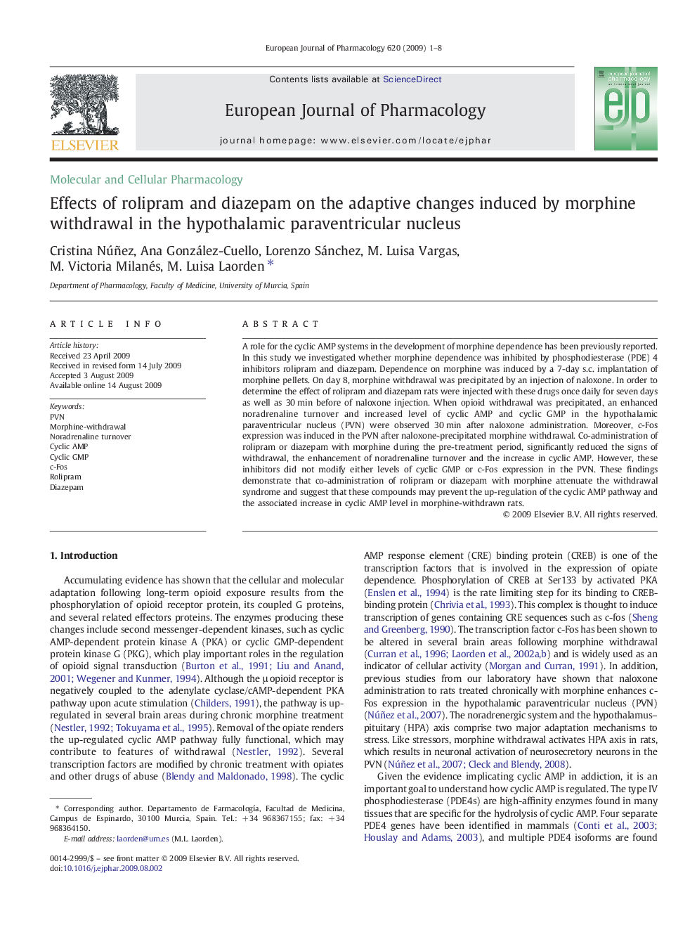 Effects of rolipram and diazepam on the adaptive changes induced by morphine withdrawal in the hypothalamic paraventricular nucleus