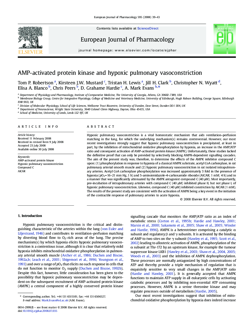 AMP-activated protein kinase and hypoxic pulmonary vasoconstriction