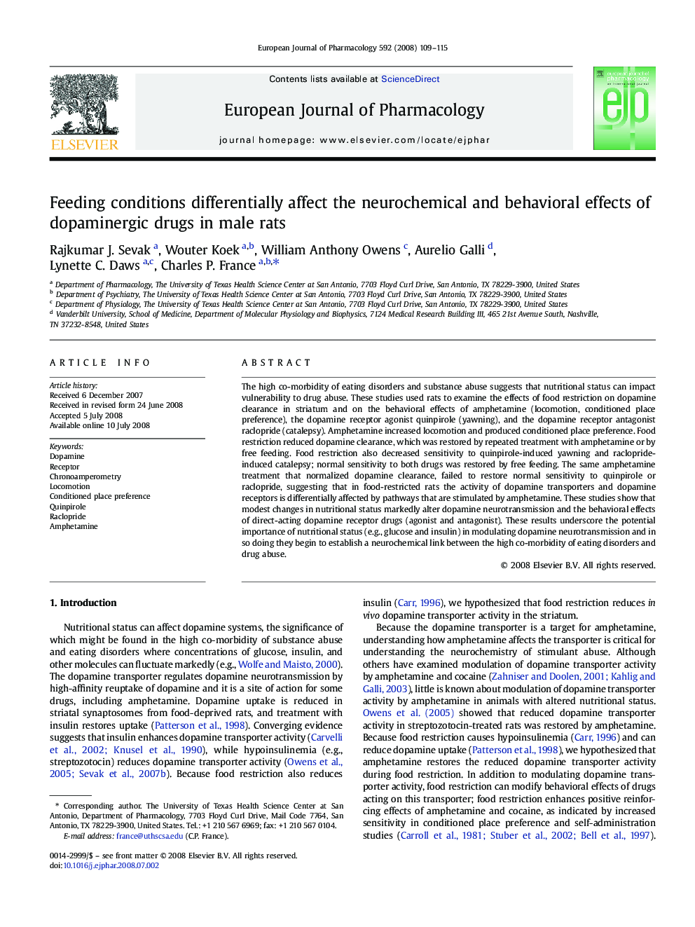 Feeding conditions differentially affect the neurochemical and behavioral effects of dopaminergic drugs in male rats