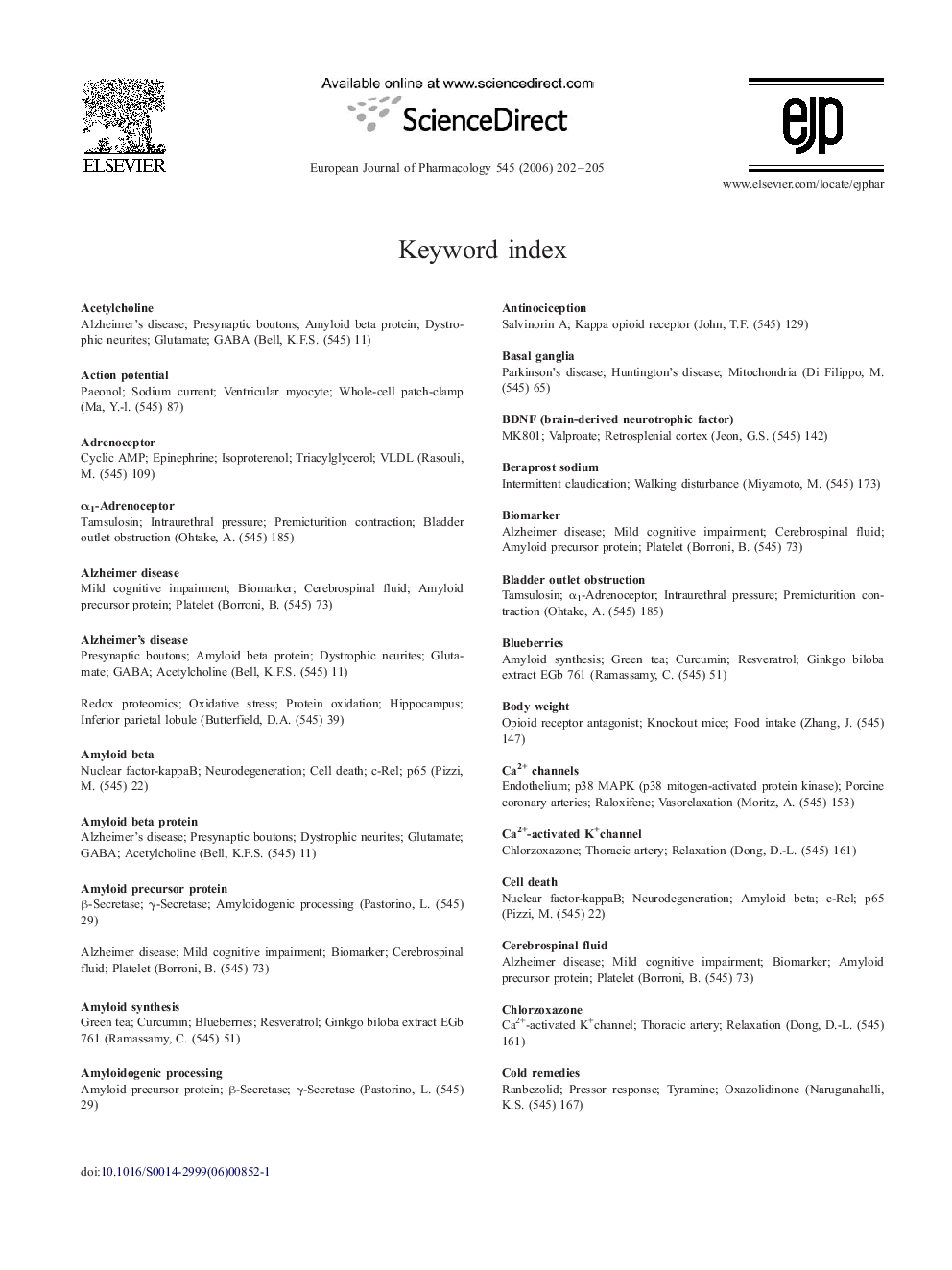 Keyword index