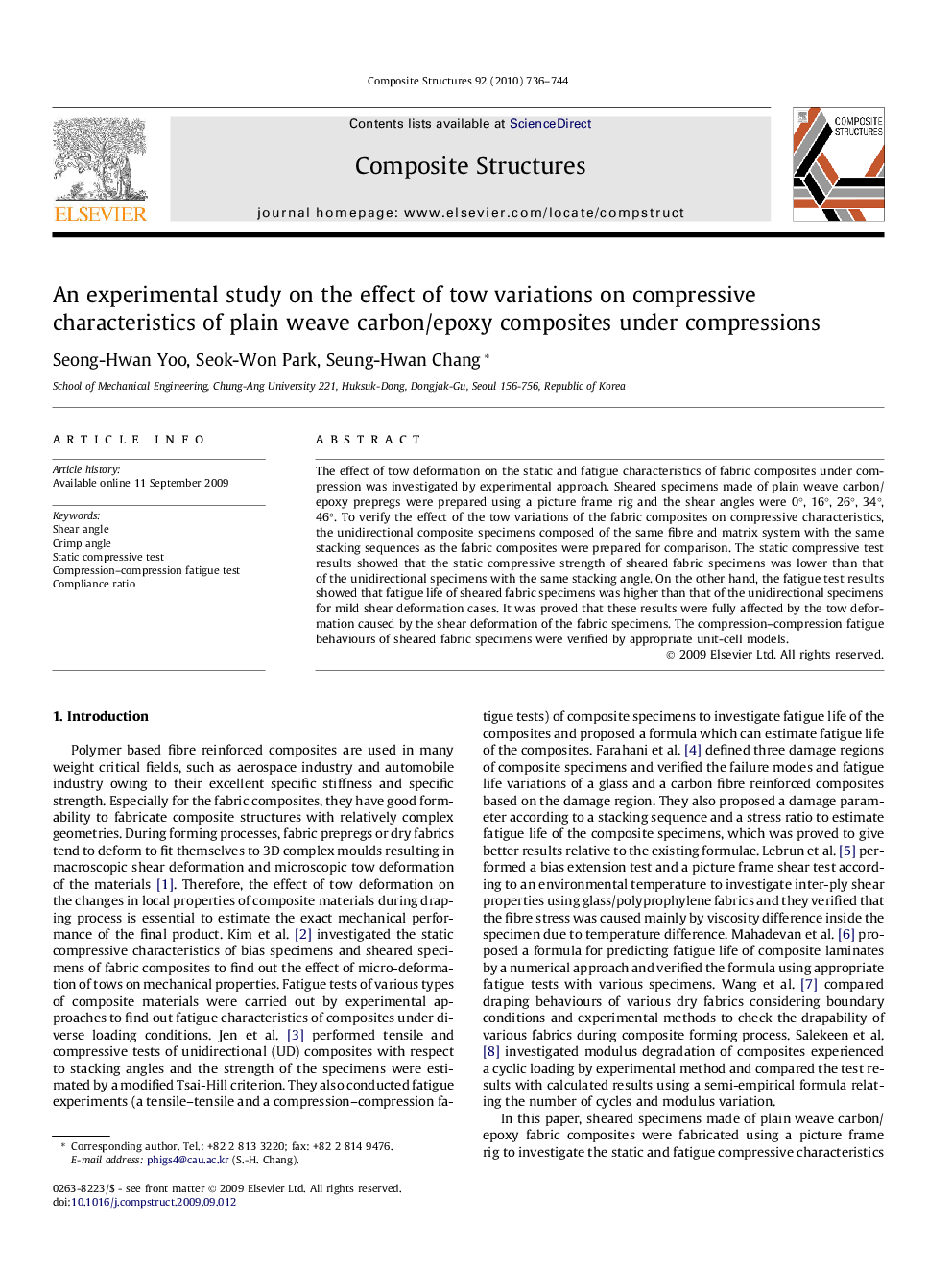 An experimental study on the effect of tow variations on compressive characteristics of plain weave carbon/epoxy composites under compressions