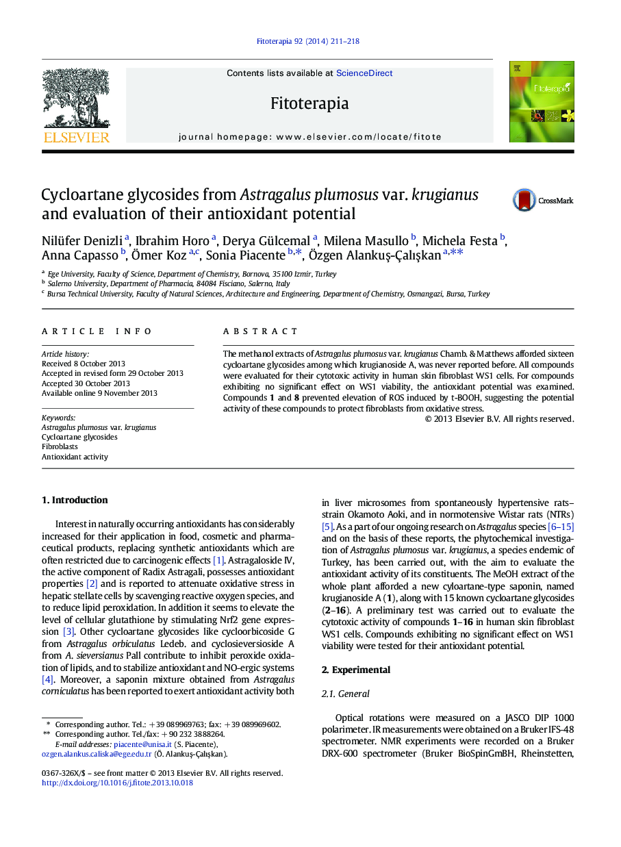 Cycloartane glycosides from Astragalus plumosus var. krugianus and evaluation of their antioxidant potential