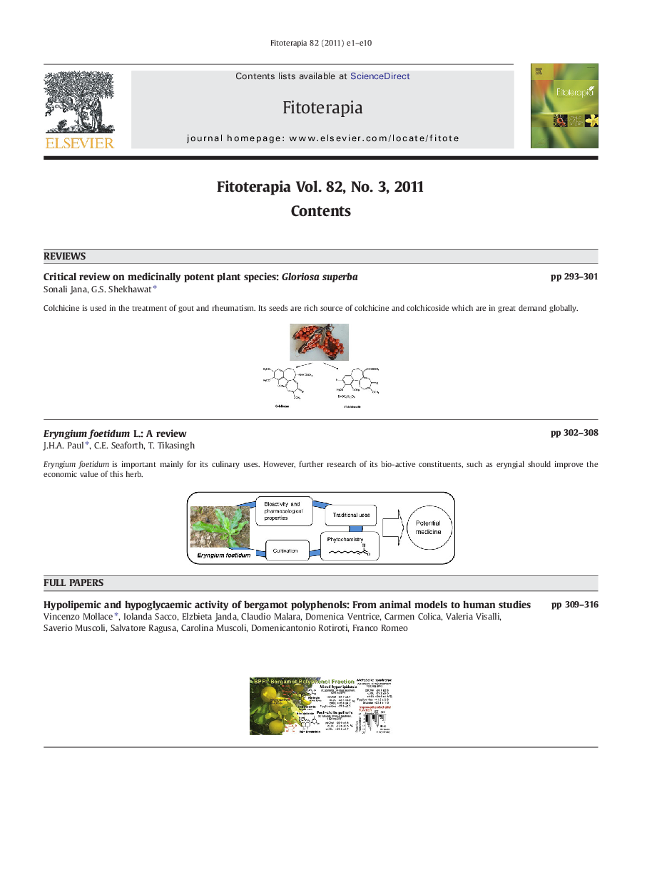 Graphical Abstract Contents List