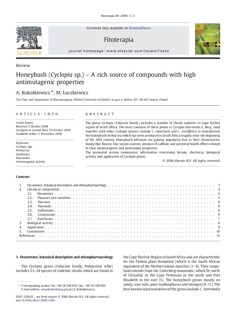 Honeybush (Cyclopia sp.) – A rich source of compounds with high antimutagenic properties