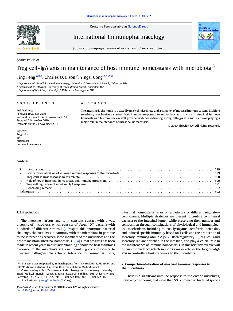 Treg cell–IgA axis in maintenance of host immune homeostasis with microbiota 