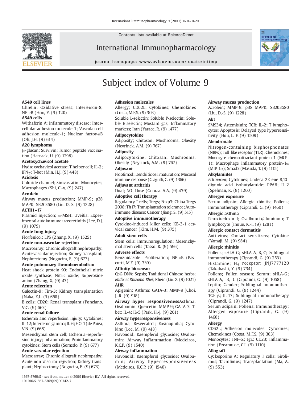 Subject Index