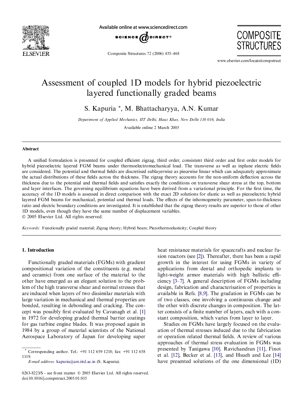 Assessment of coupled 1D models for hybrid piezoelectric layered functionally graded beams