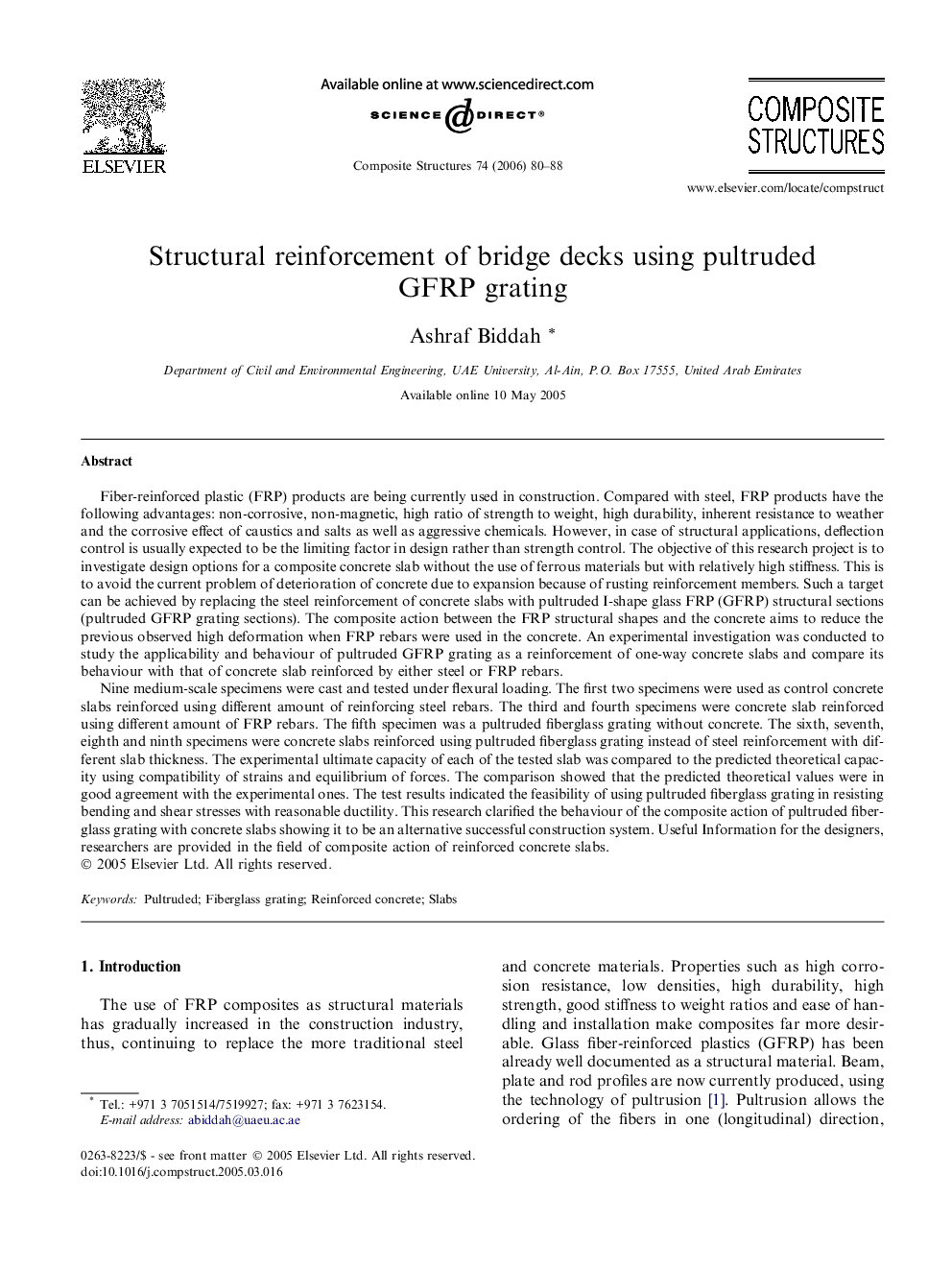 Structural reinforcement of bridge decks using pultruded GFRP grating