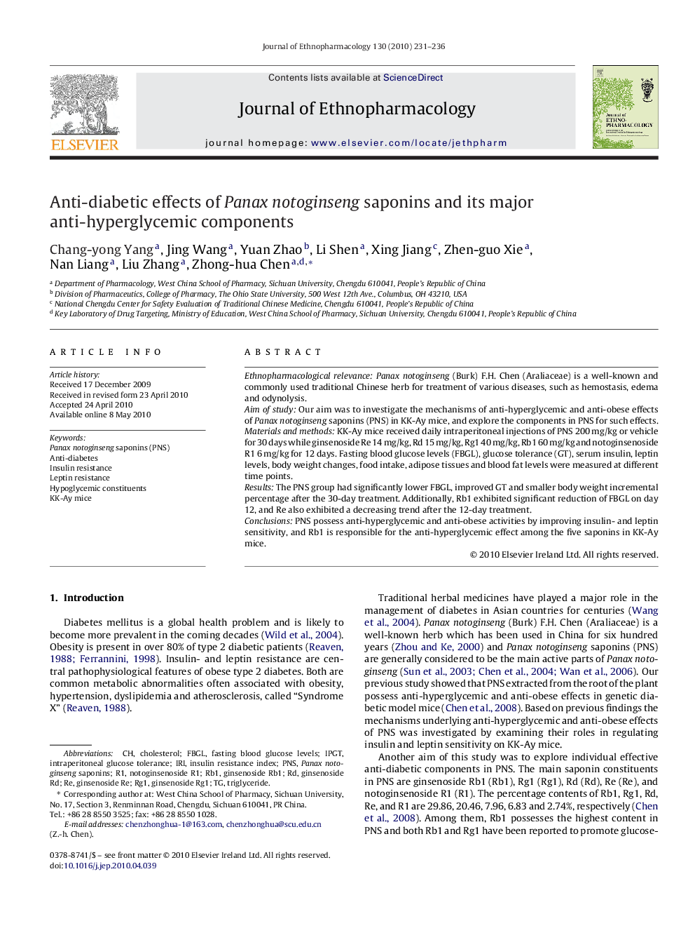 Anti-diabetic effects of Panax notoginseng saponins and its major anti-hyperglycemic components