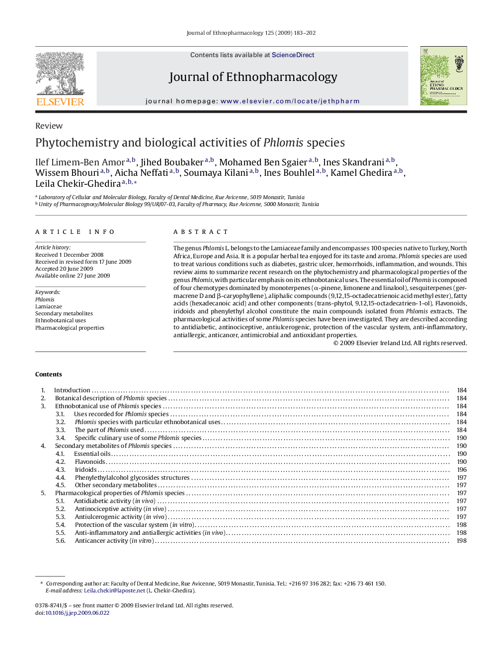 Phytochemistry and biological activities of Phlomis species