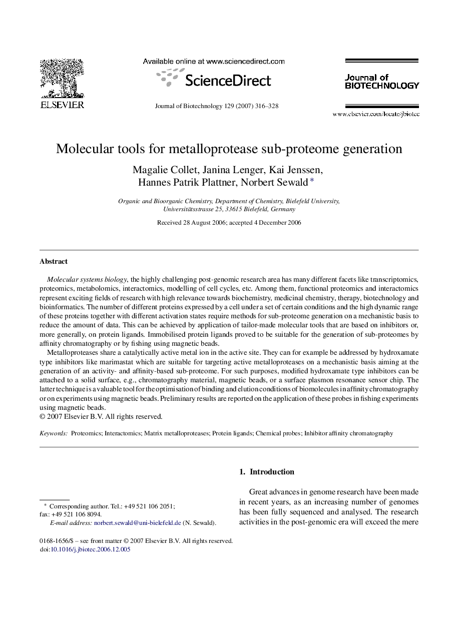 Molecular tools for metalloprotease sub-proteome generation