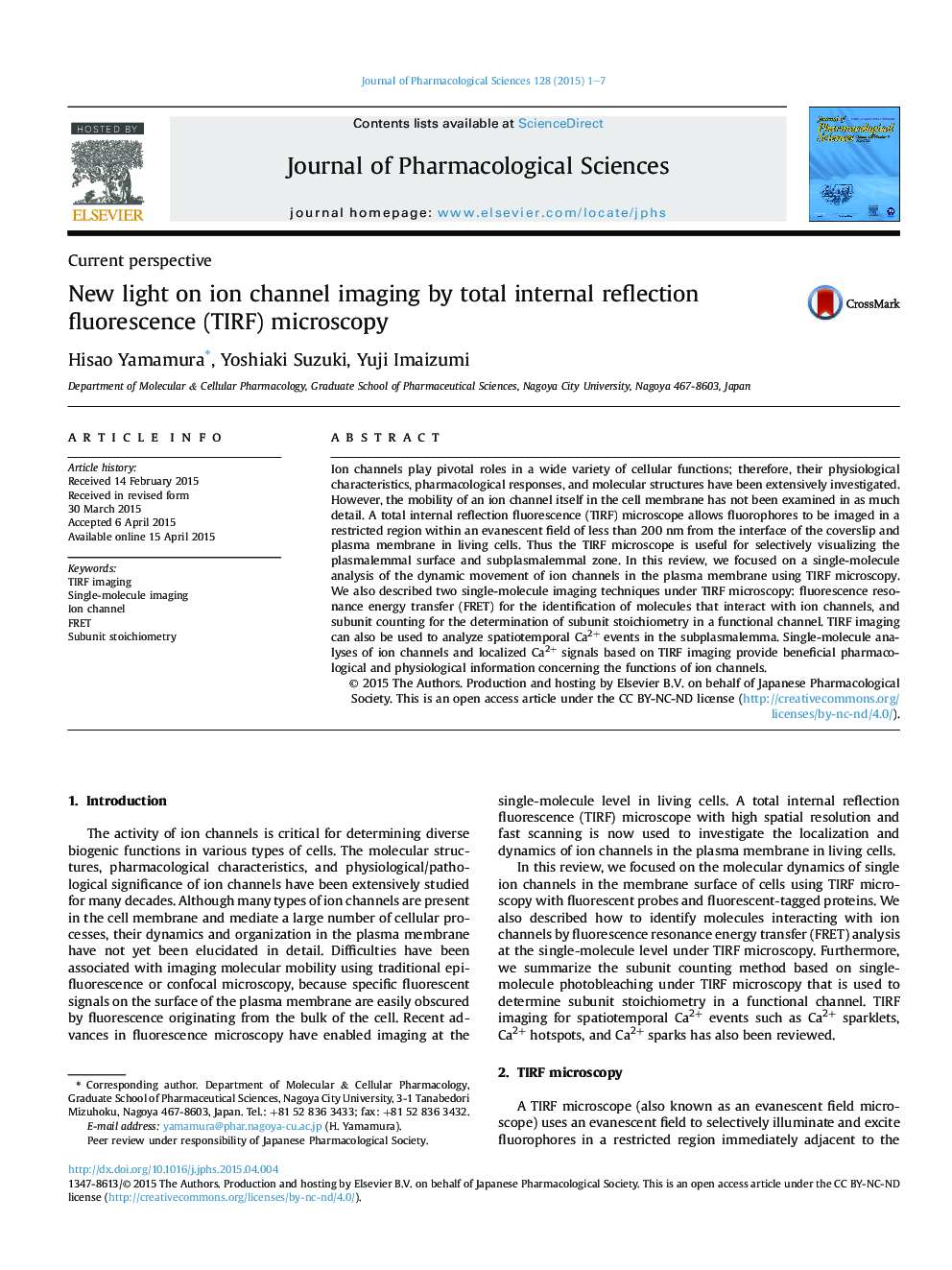 New light on ion channel imaging by total internal reflection fluorescence (TIRF) microscopy 