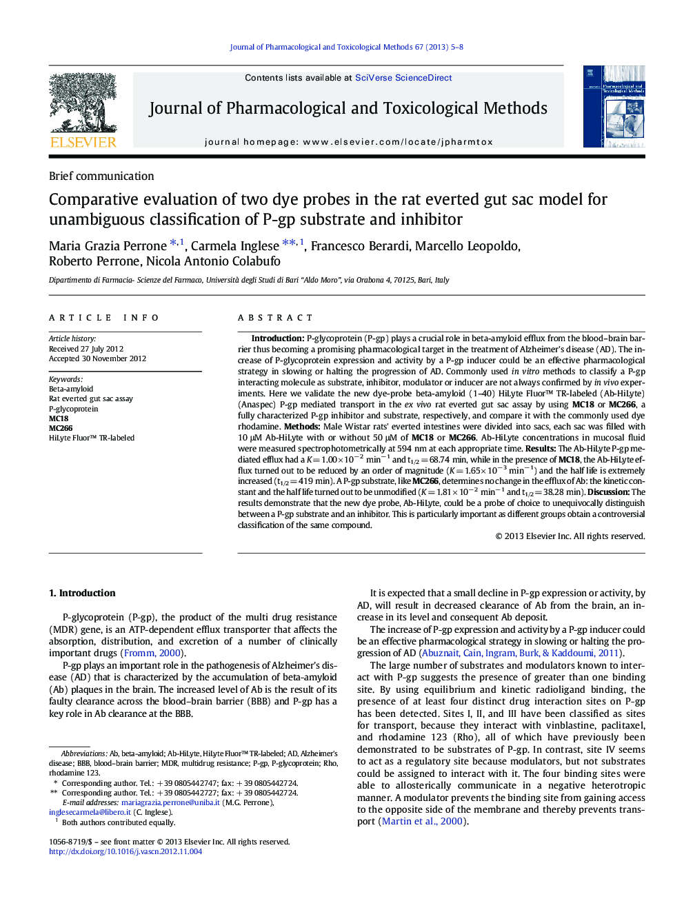 Comparative evaluation of two dye probes in the rat everted gut sac model for unambiguous classification of P-gp substrate and inhibitor