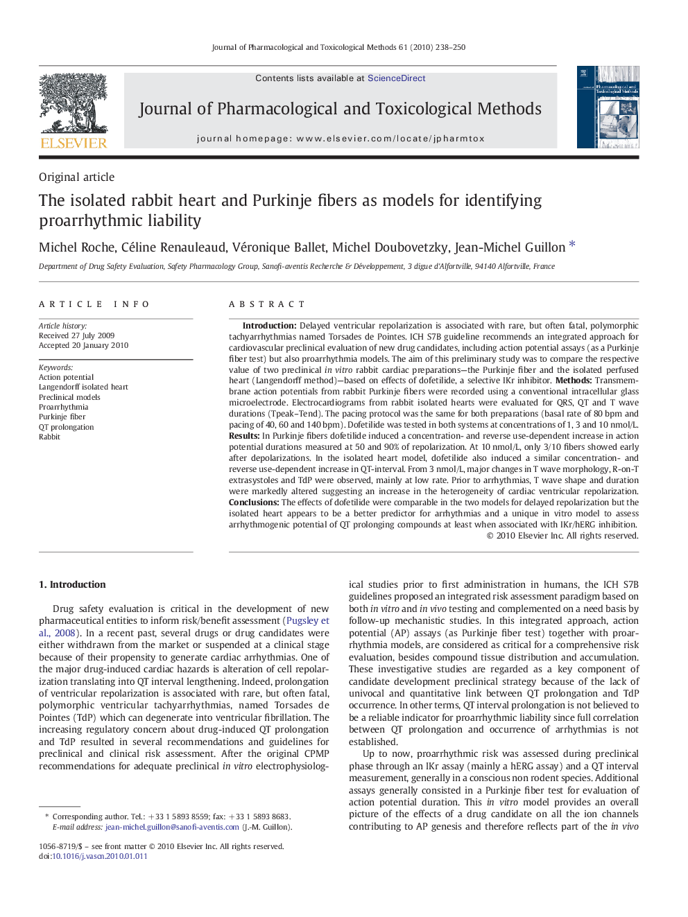 The isolated rabbit heart and Purkinje fibers as models for identifying proarrhythmic liability