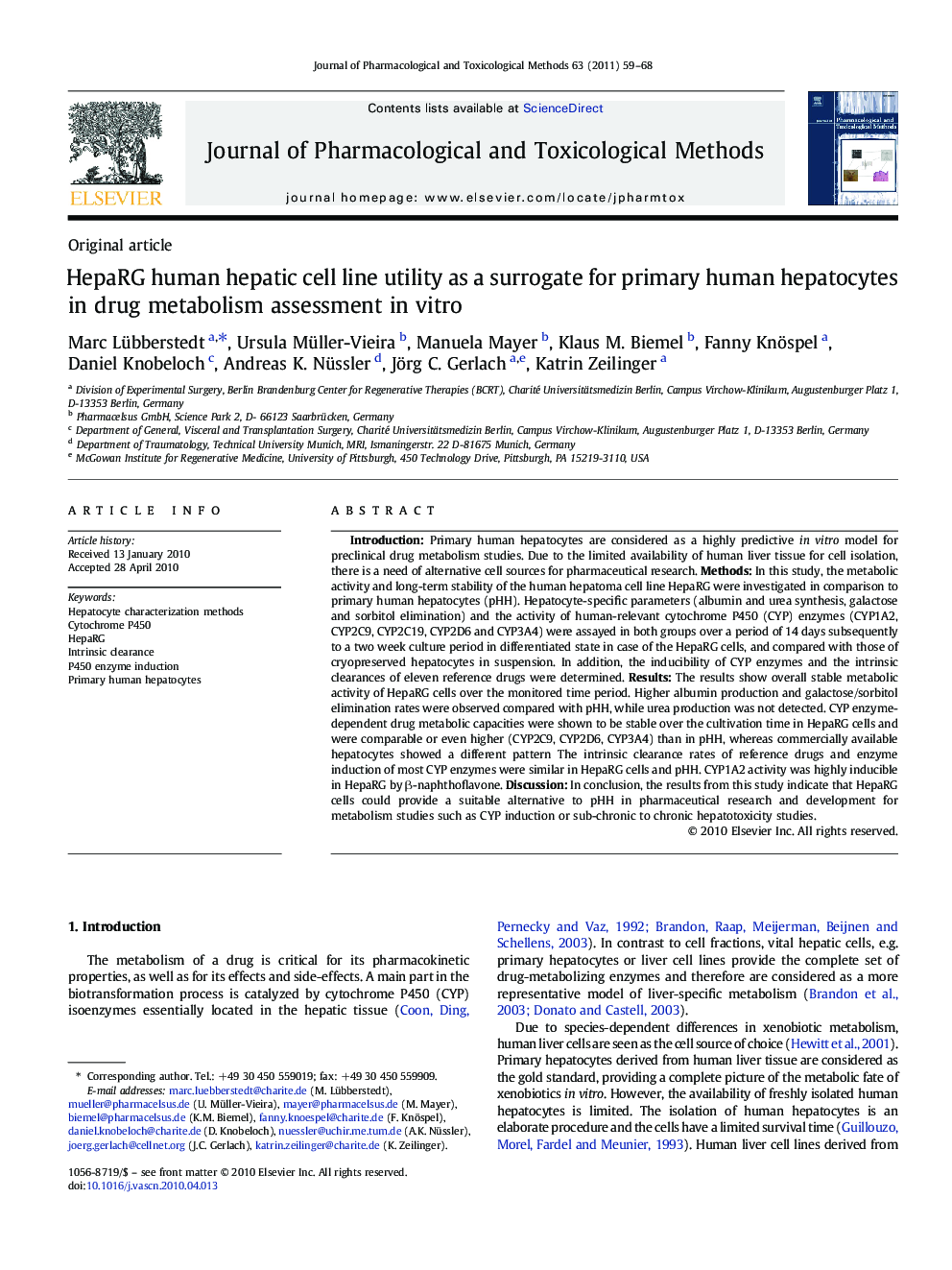 HepaRG human hepatic cell line utility as a surrogate for primary human hepatocytes in drug metabolism assessment in vitro