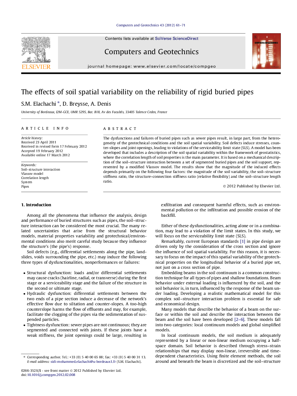 The effects of soil spatial variability on the reliability of rigid buried pipes