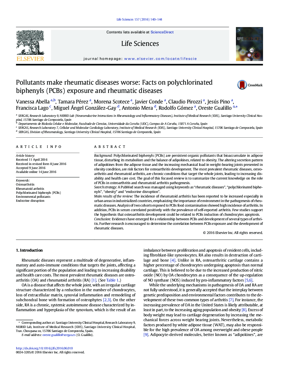 Pollutants make rheumatic diseases worse: Facts on polychlorinated biphenyls (PCBs) exposure and rheumatic diseases