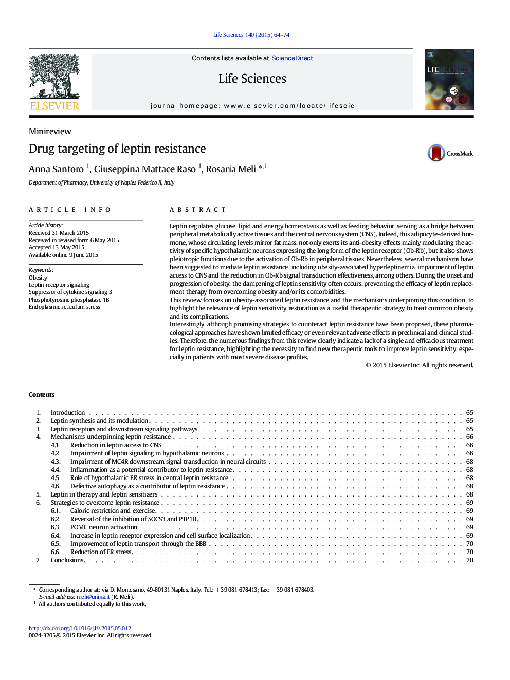 Drug targeting of leptin resistance