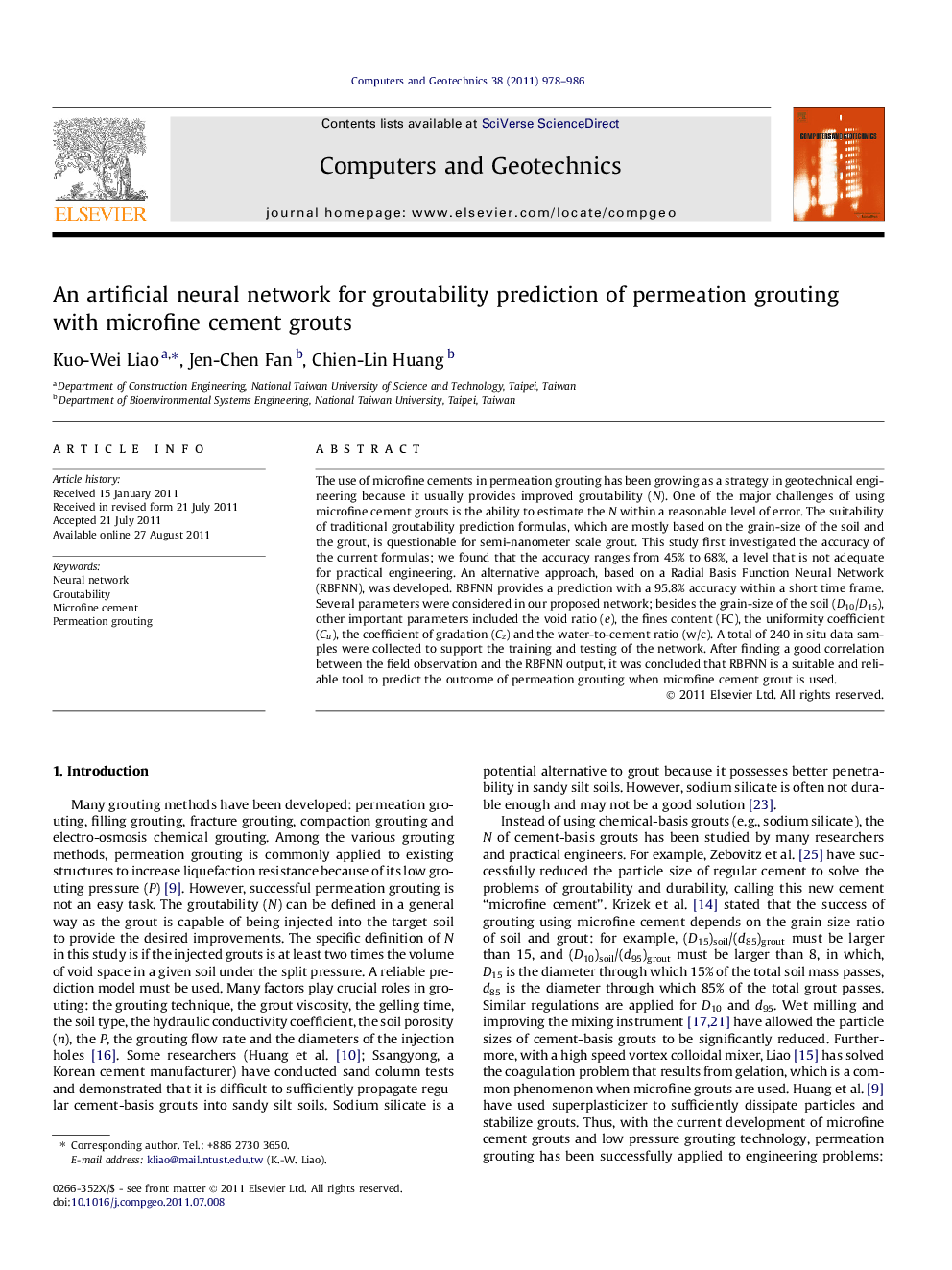 An artificial neural network for groutability prediction of permeation grouting with microfine cement grouts