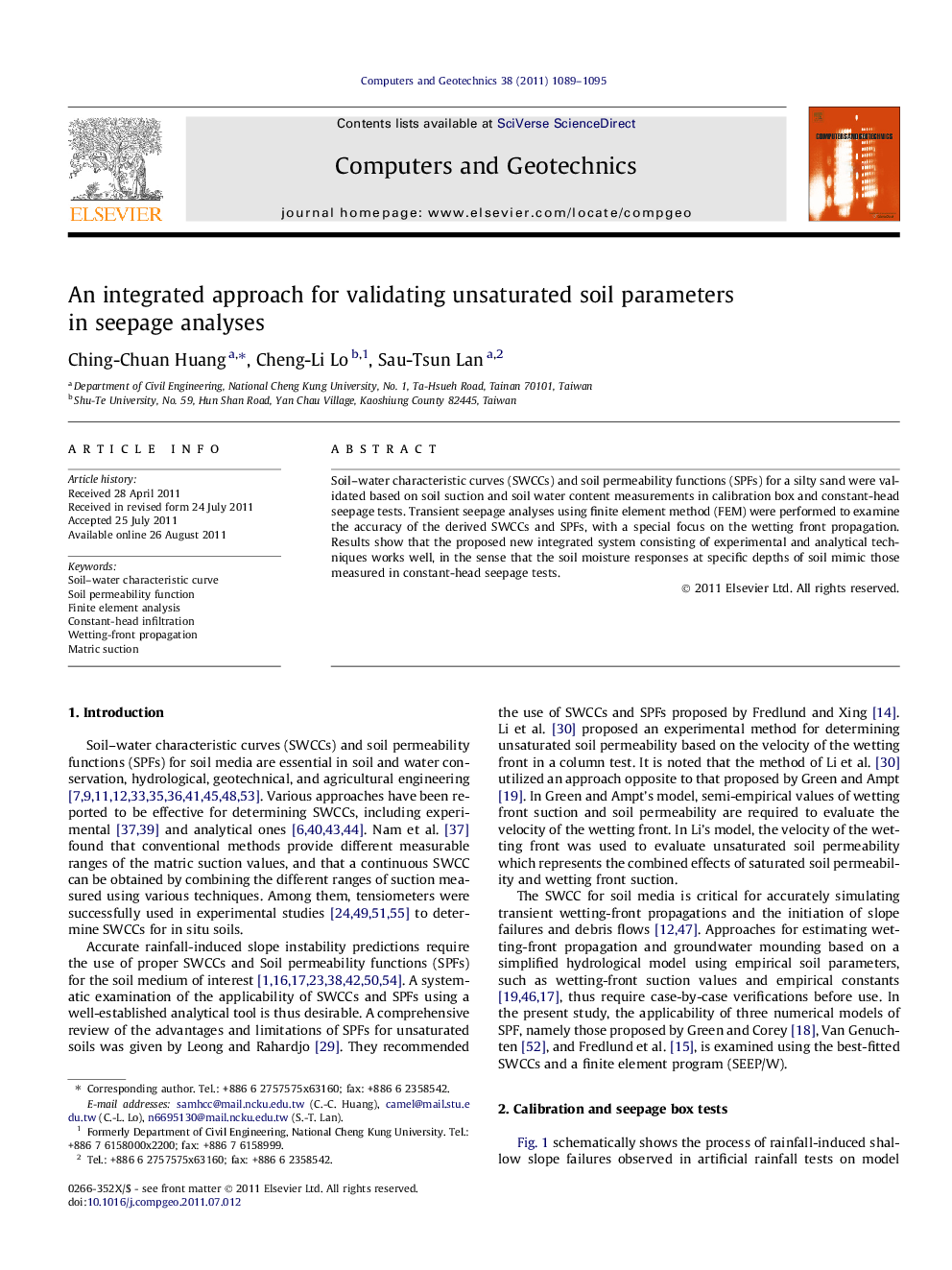 An integrated approach for validating unsaturated soil parameters in seepage analyses