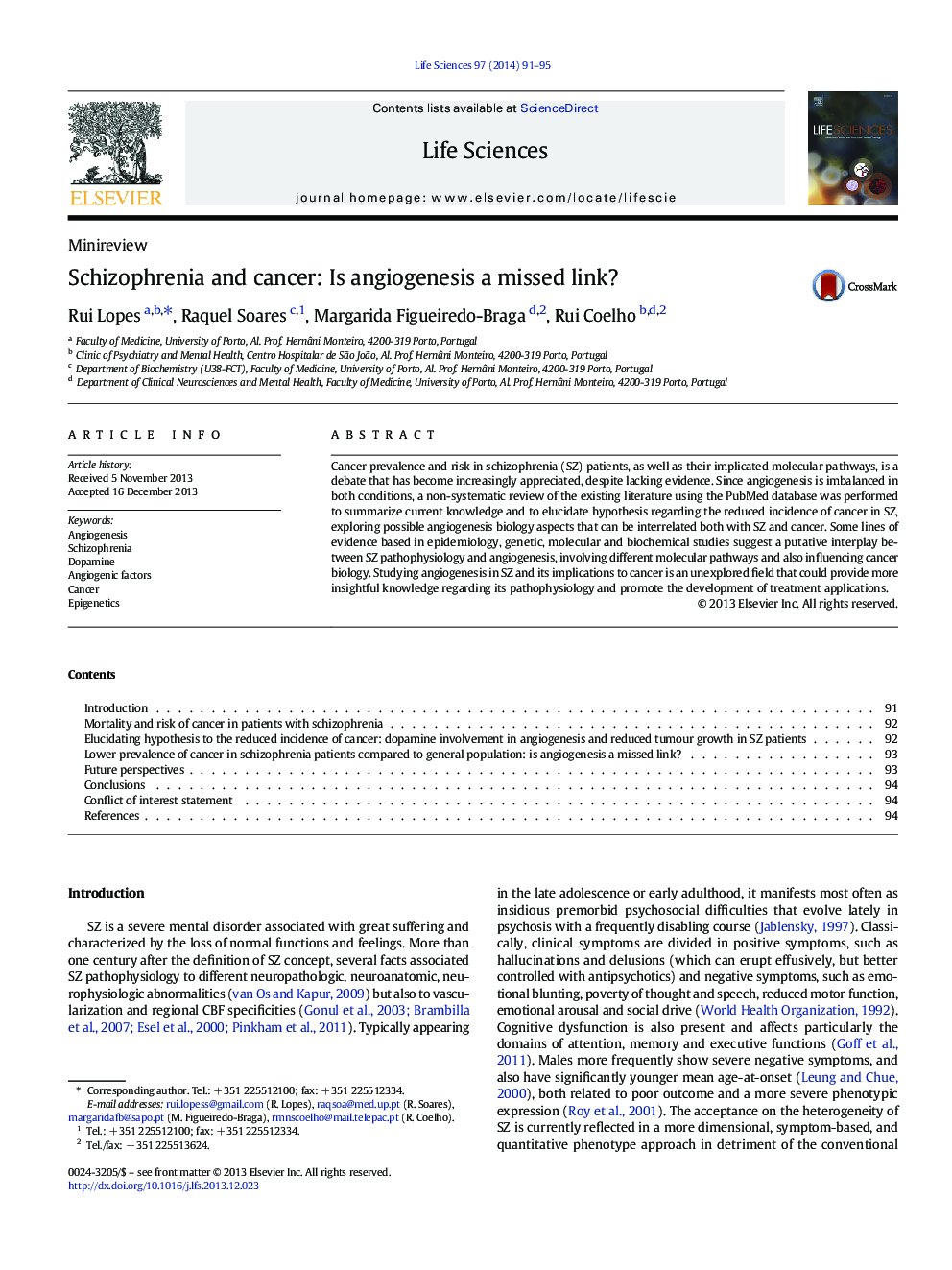 Schizophrenia and cancer: Is angiogenesis a missed link?