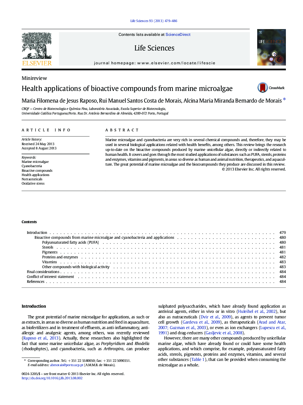 Health applications of bioactive compounds from marine microalgae