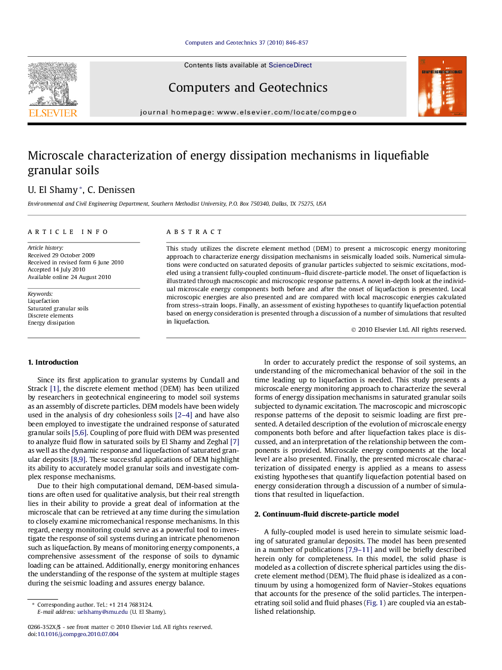 Microscale characterization of energy dissipation mechanisms in liquefiable granular soils