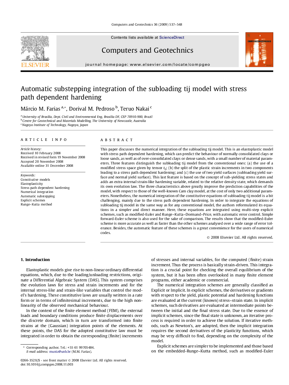 Automatic substepping integration of the subloading tij model with stress path dependent hardening