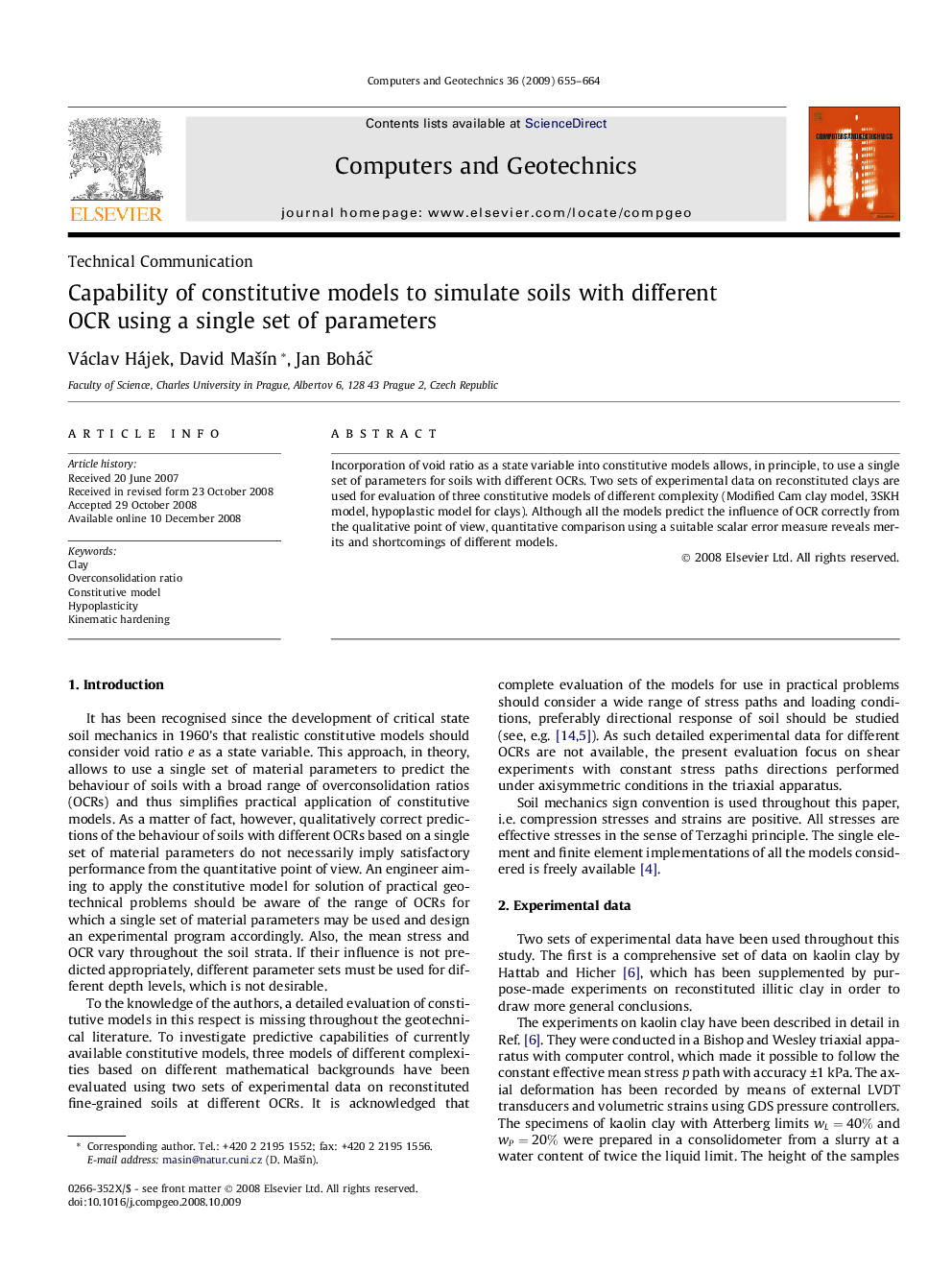 Capability of constitutive models to simulate soils with different OCR using a single set of parameters