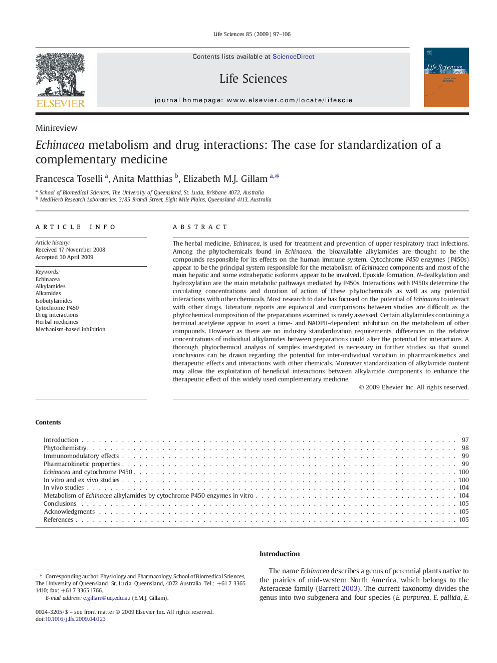 Echinacea metabolism and drug interactions: The case for standardization of a complementary medicine