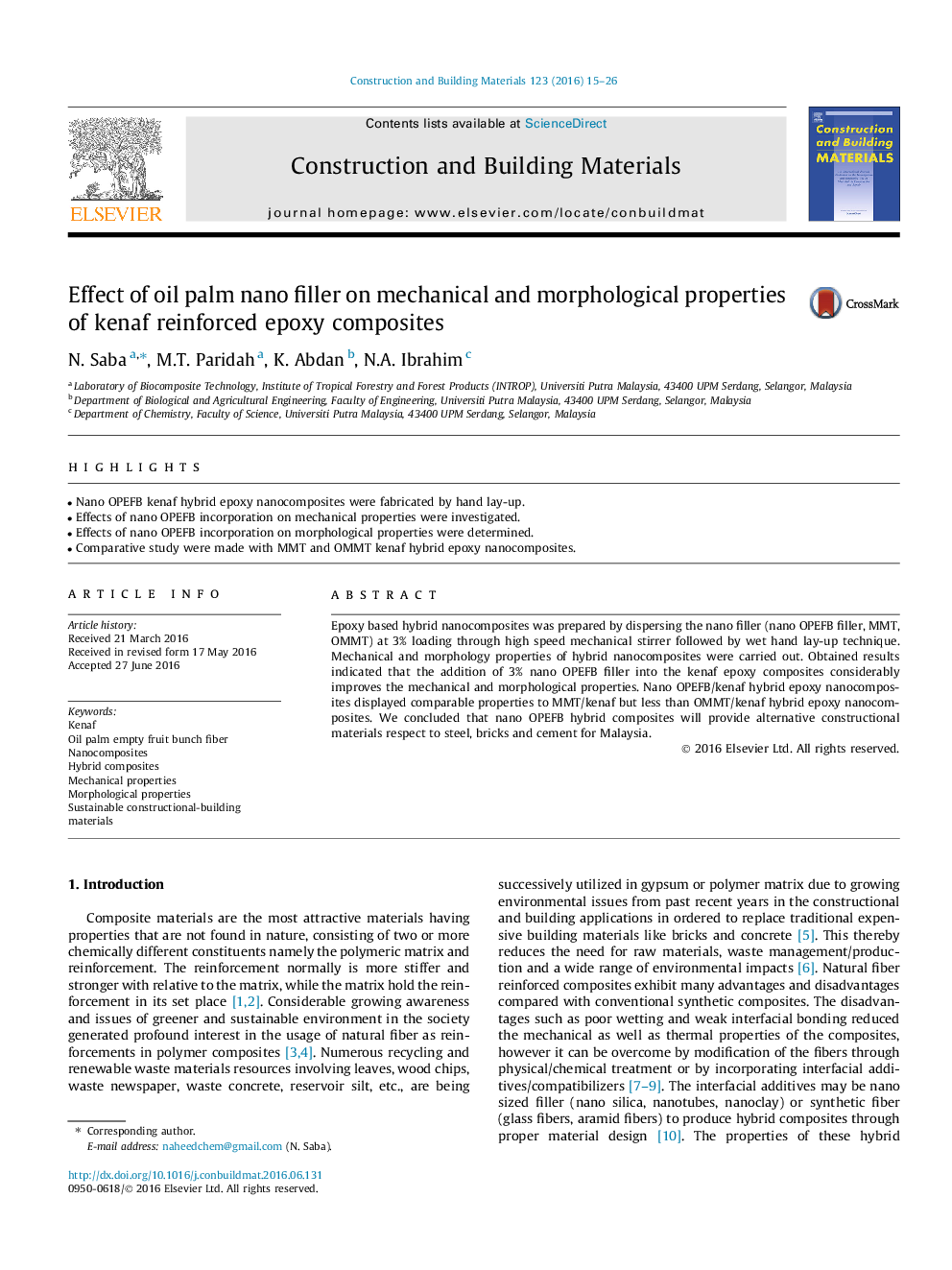 Effect of oil palm nano filler on mechanical and morphological properties of kenaf reinforced epoxy composites