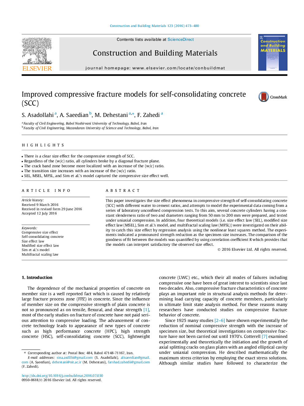 Improved compressive fracture models for self-consolidating concrete (SCC)