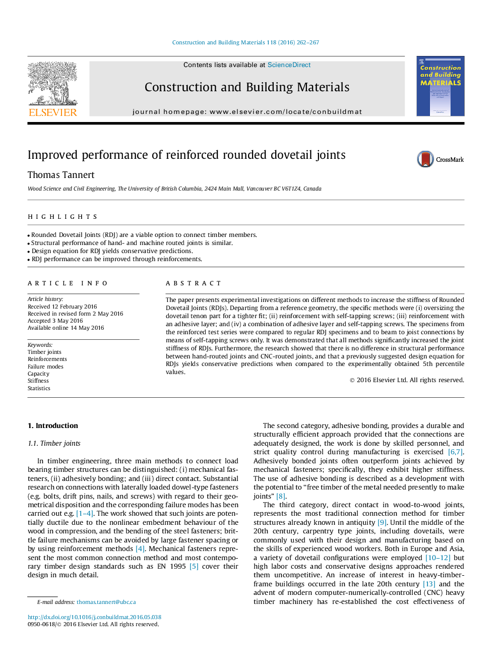 Improved performance of reinforced rounded dovetail joints