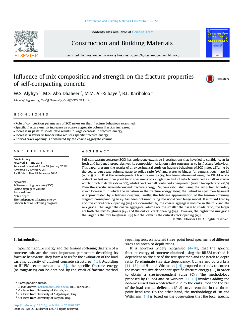 Influence of mix composition and strength on the fracture properties of self-compacting concrete